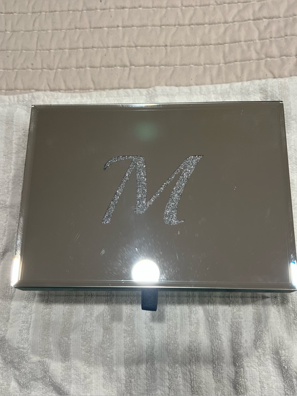 Glitter 'M' Mirrored Jewelry Box